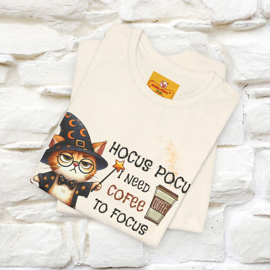 ''Hocus Pocus I Need Coffe To Focus'' Funny Cat Shirt | Nunu&Miao Studio - Nunu&Miao Studio