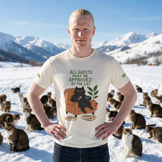 "All Guest Must Be Approved By The Cat - NO,MAYBE" Cat T-shirt |Nunu&Miao Studio