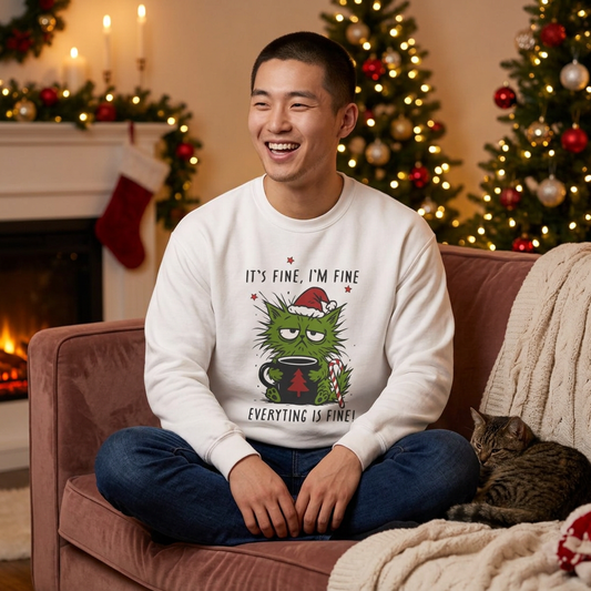 ''It's Fine, Iam Fine...'' |Christmas Sweatshirt | Nunu&Miao Studio