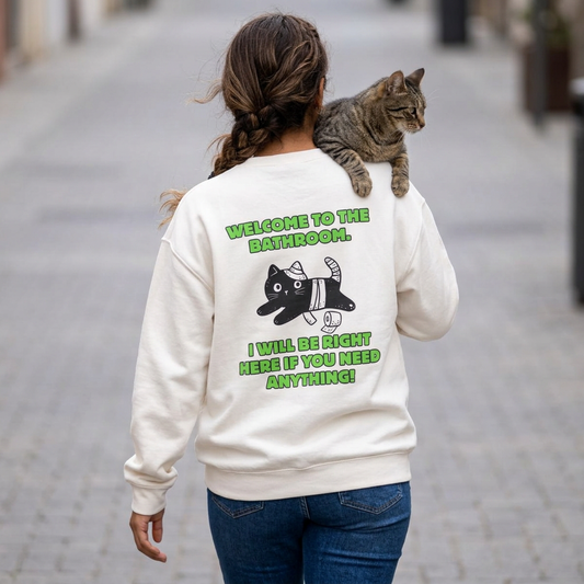 ''Welcome To The Bathroom...'' |Cat Sweatshirt | Nunu&Miao Studio
