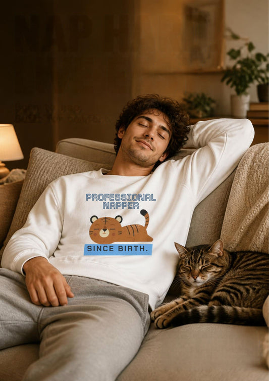''Professional Napper Since Birth'' |Cat Sweatshirt | Nunu&Miao Studio