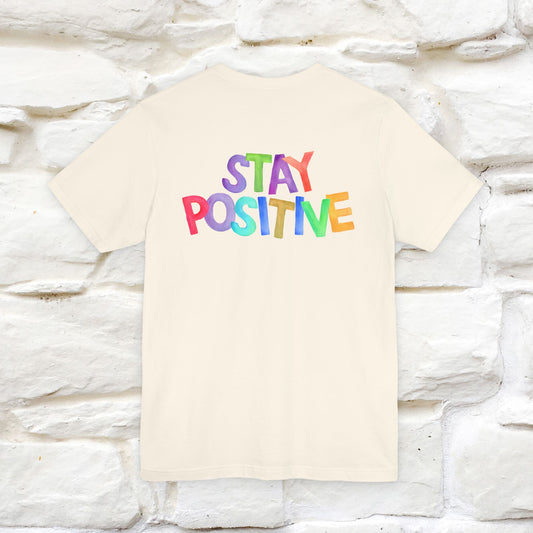 "Stay Positive'' Cat T-Shirt | Front & Back Design | Nunu&Miao Studio - Nunu&Miao Studio