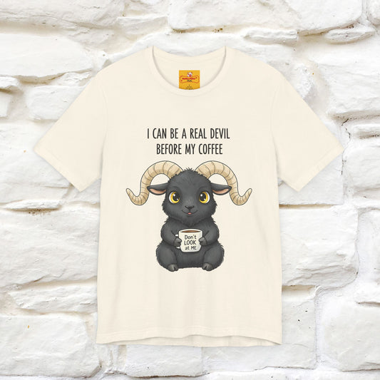 "I Can Be a Real Devil Before My Coffe" Funny T-shirt |Nunu&Miao Studio