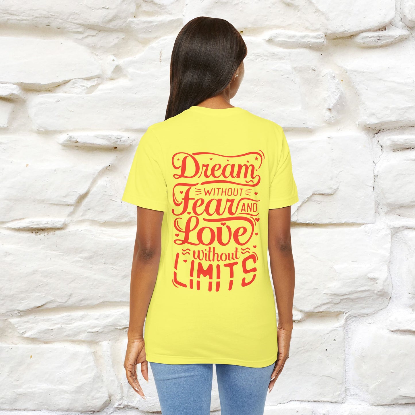 "Dream Without Fear And Love Without Limits'' Cat T-Shirt | Front & Back Design | Nunu&Miao Studio - Nunu&Miao Studio