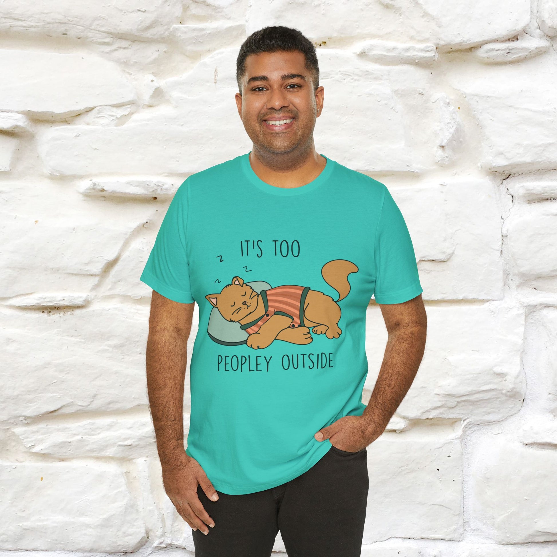''It’s Too Peopley Outside'' | Funny Cat T-Shirt | Nunu&Miao Studio - Nunu&Miao Studio