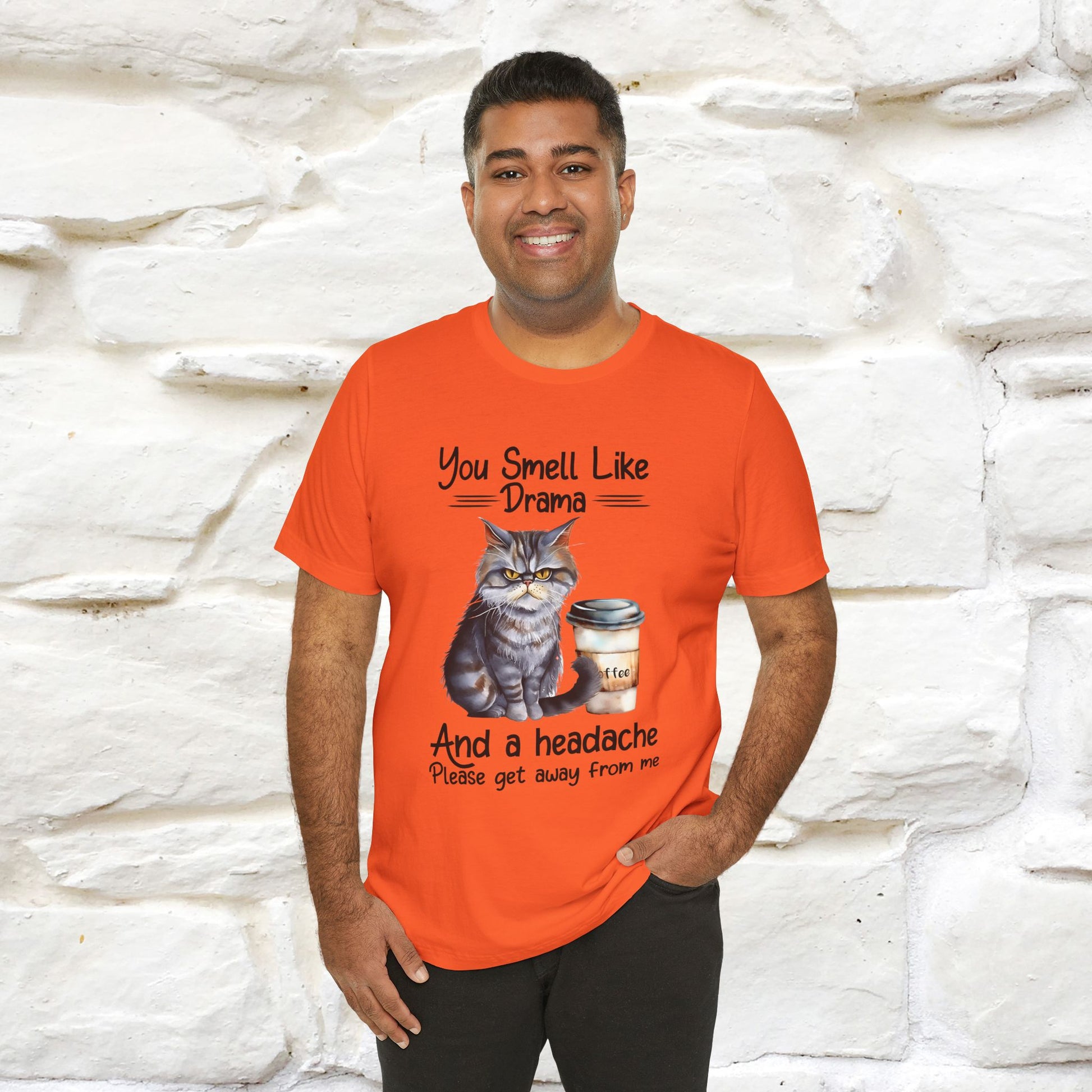 ''You Smell Like Drama and a Headache" Cat T-Shirt | Nunu&Miao Studio - Nunu&Miao Studio