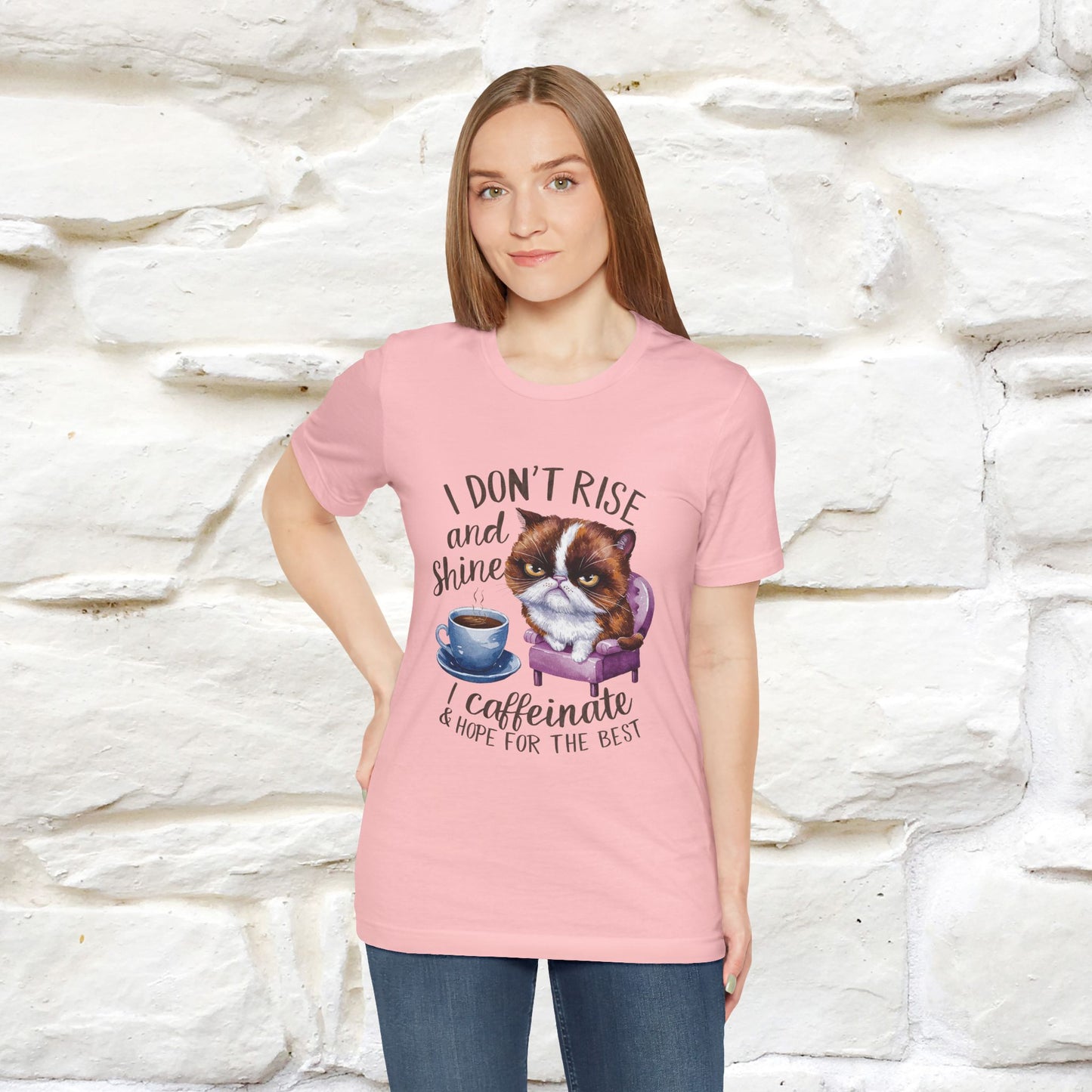 I Don’t Rise and Shine, I Caffeinate ....| Funny Cat T-Shirt| Nunu&Miao Studio - Nunu&Miao Studio
