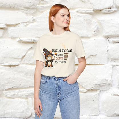 ''Hocus Pocus I Need Coffe To Focus'' Funny Cat Shirt | Nunu&Miao Studio - Nunu&Miao Studio