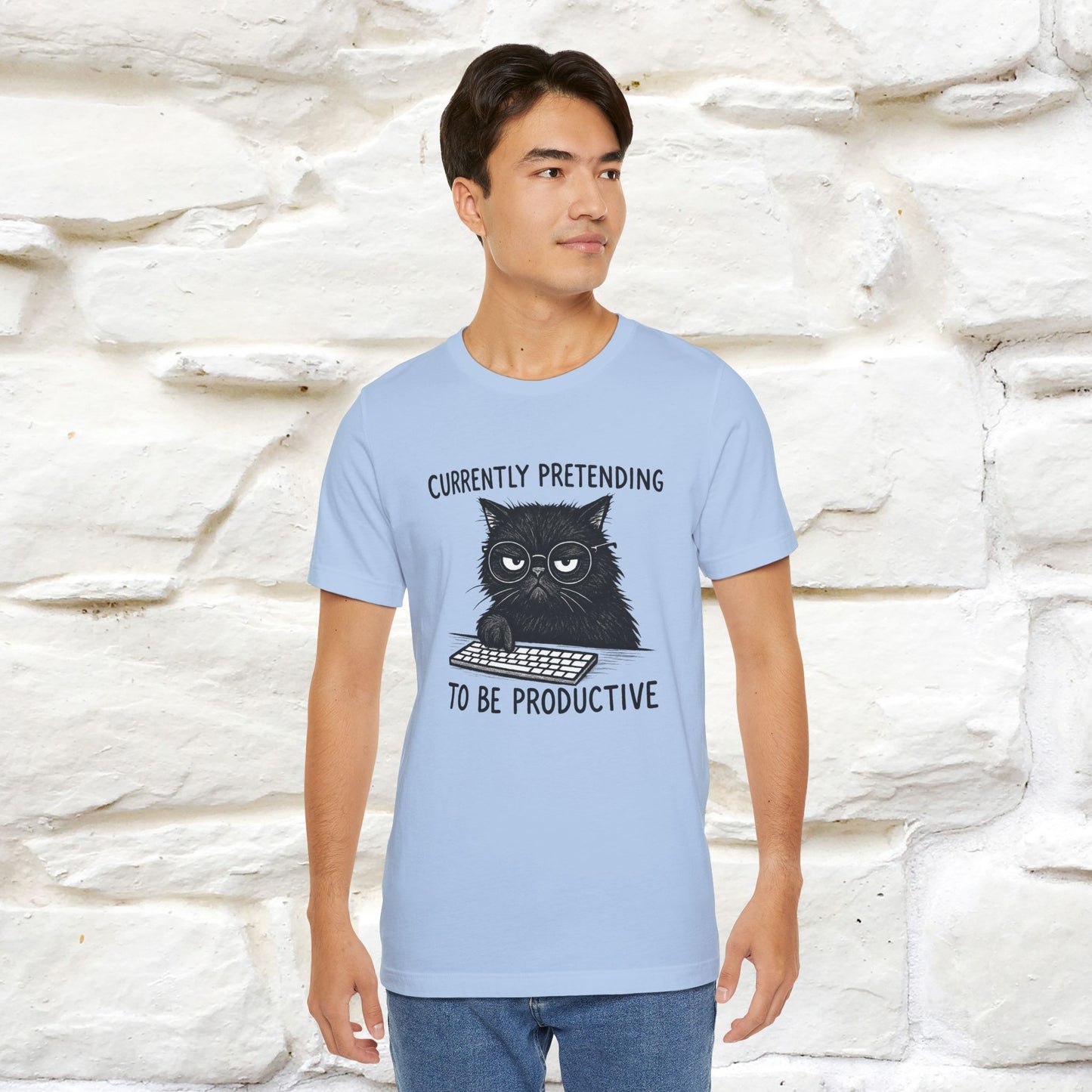 "Currently Pretending To Be Productive" |Cat T-Shirt | Nunu&Miao Studio - Nunu&Miao Studio