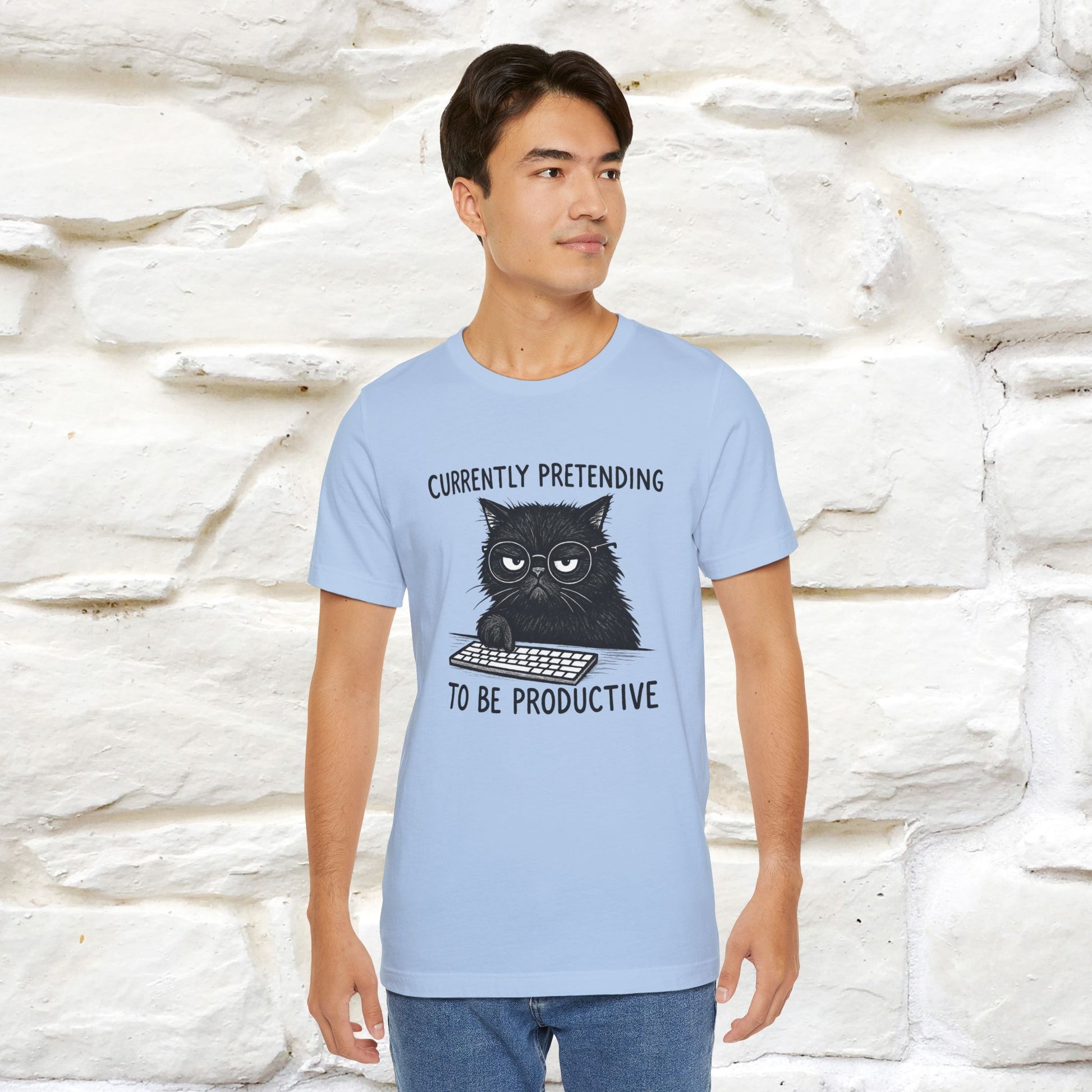 "Currently Pretending To Be Productive" |Cat T-Shirt | Nunu&Miao Studio - Nunu&Miao Studio