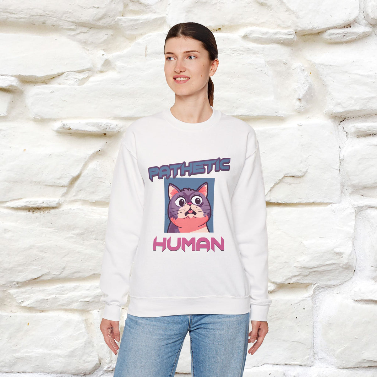 ''Pathetic Human'' |Cat Sweatshirt | Nunu&Miao Studio