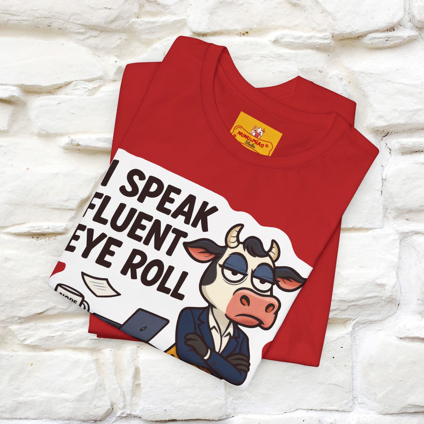 ''I Speak Fluent Eye Roll ''|  Sarcastic Cat T-Shirt | Nunu&Miao Studio