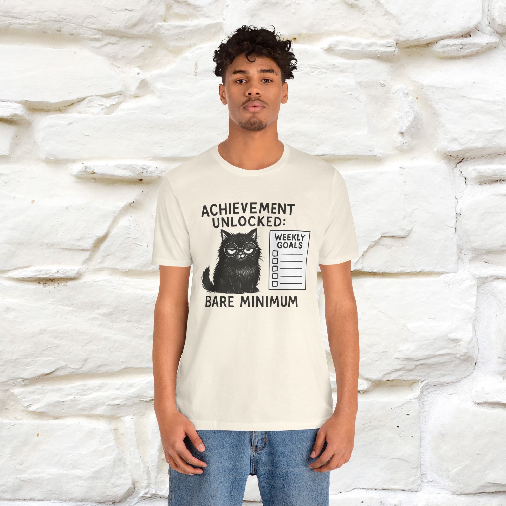 "Achievement Unlocked Bare Minimum." |Cat T-Shirt | Nunu&Miao Studio - Nunu&Miao Studio
