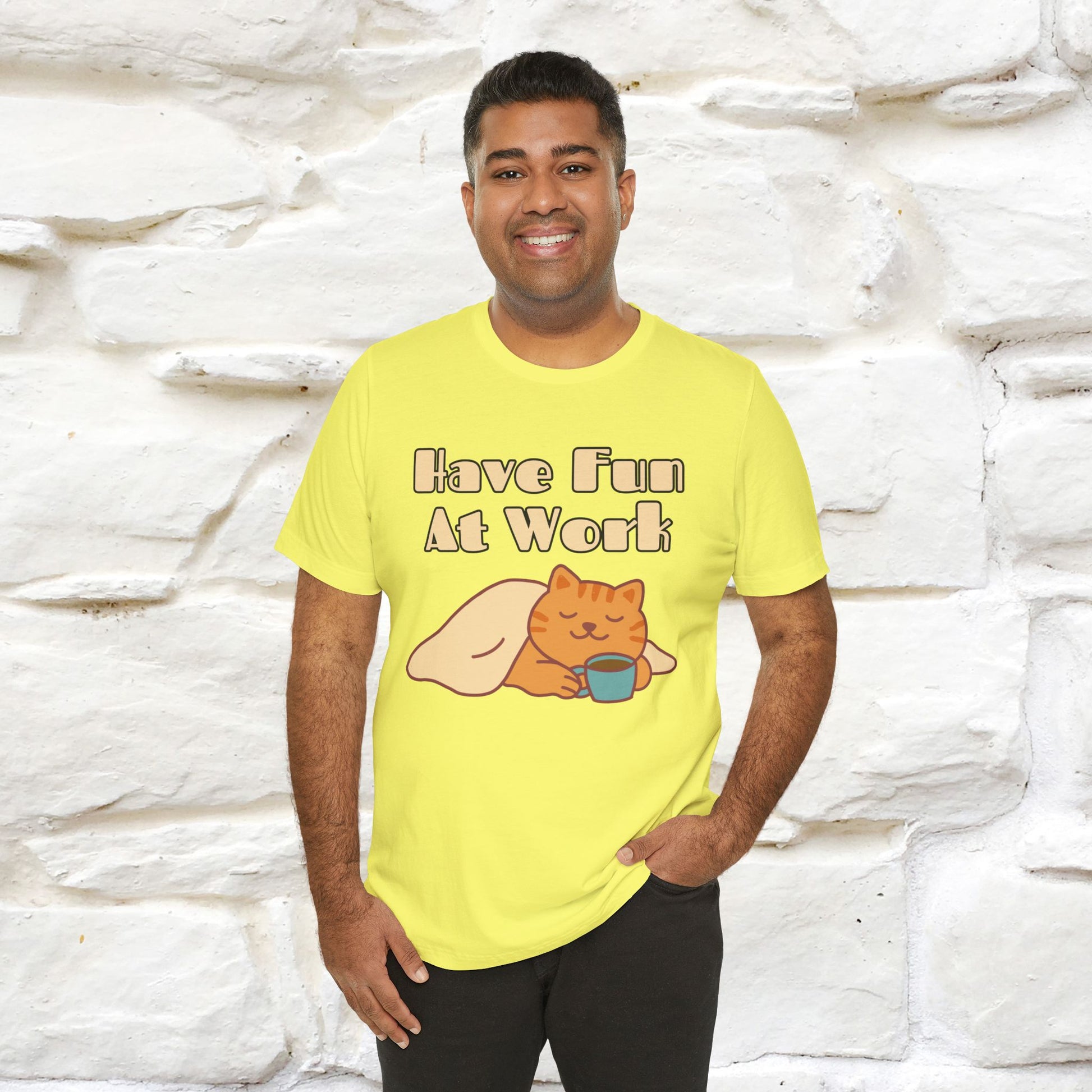 "Have Fun At Work" Cat T-shirt |Nunu&Miao Studio - Nunu&Miao Studio
