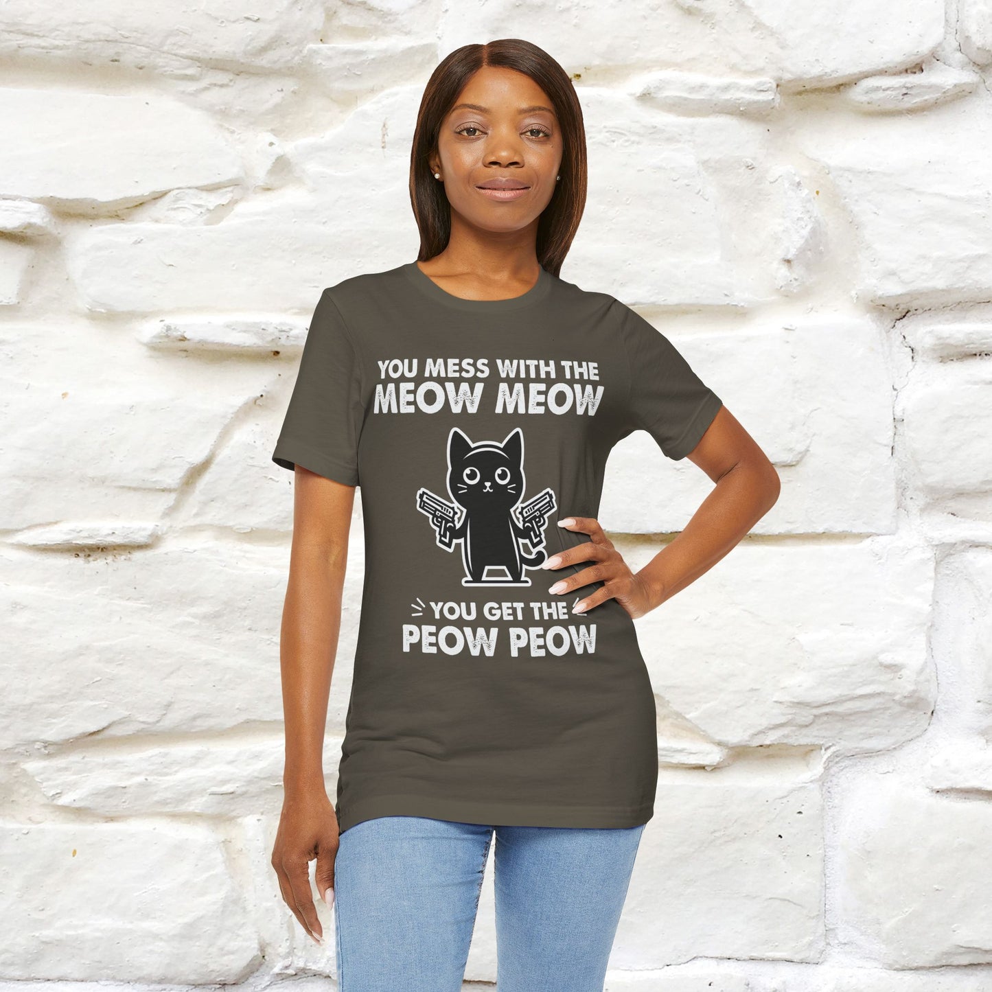 "You Mess With The Meow Meow, You Get The Peow Peow" Cat T-shirt |Nunu&Miao Studio - Nunu&Miao Studio