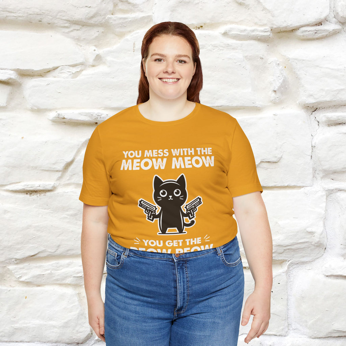 "You Mess With The Meow Meow, You Get The Peow Peow" Cat T-shirt |Nunu&Miao Studio