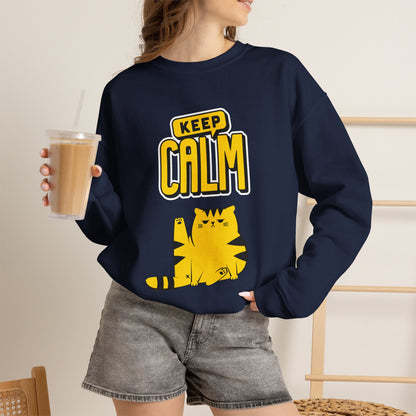 "Keep Calm'' |Cat Sweatshirt | Nunu&Miao Studio
