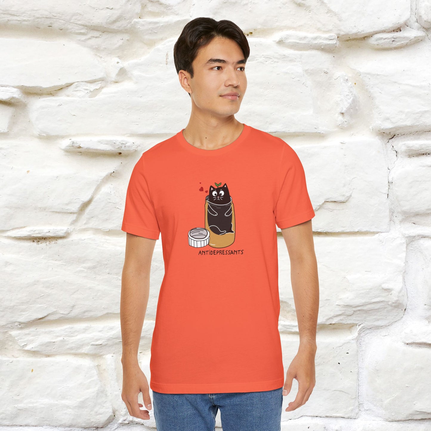 "Antidepressants" Cat T-Shirt | Front & Back Design | Nunu&Miao Studio - Nunu&Miao Studio