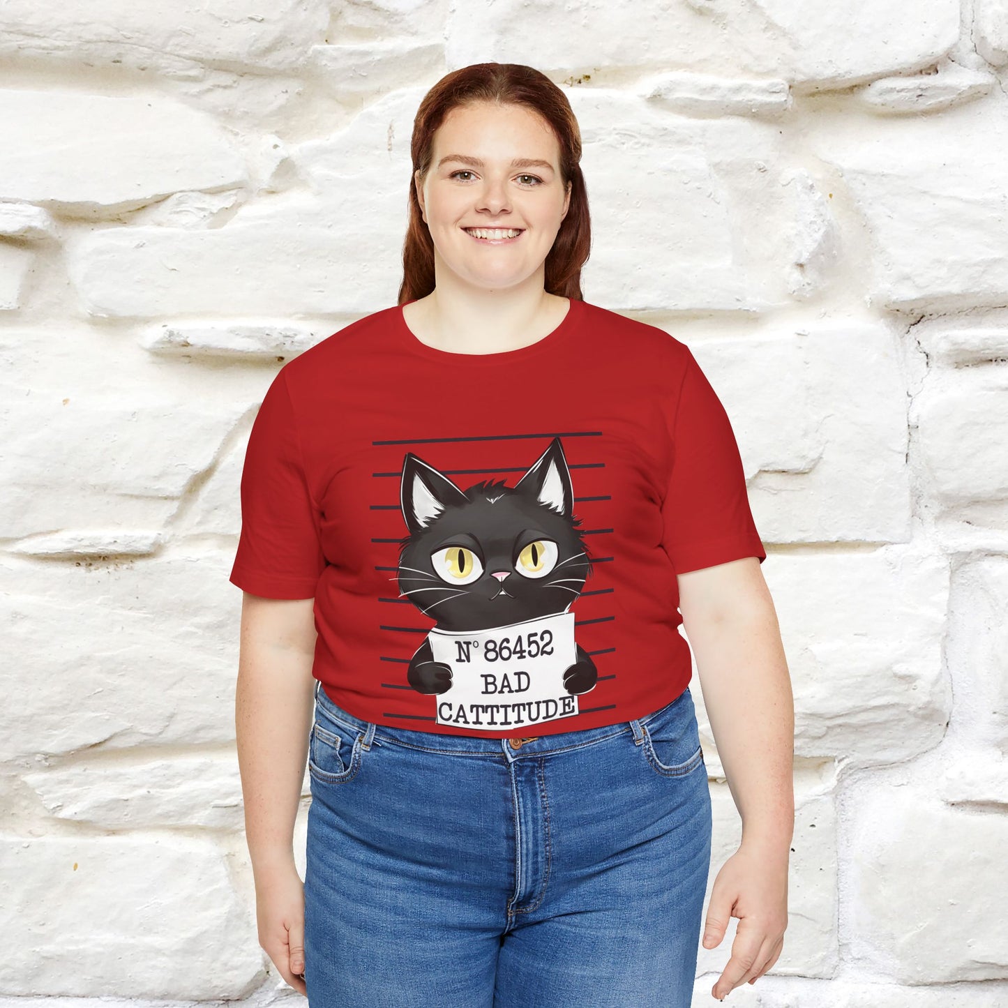 "Bad Cattitude" T-Shirt for Men & Women | 100% Cotton* - Nunu&Miao Studio