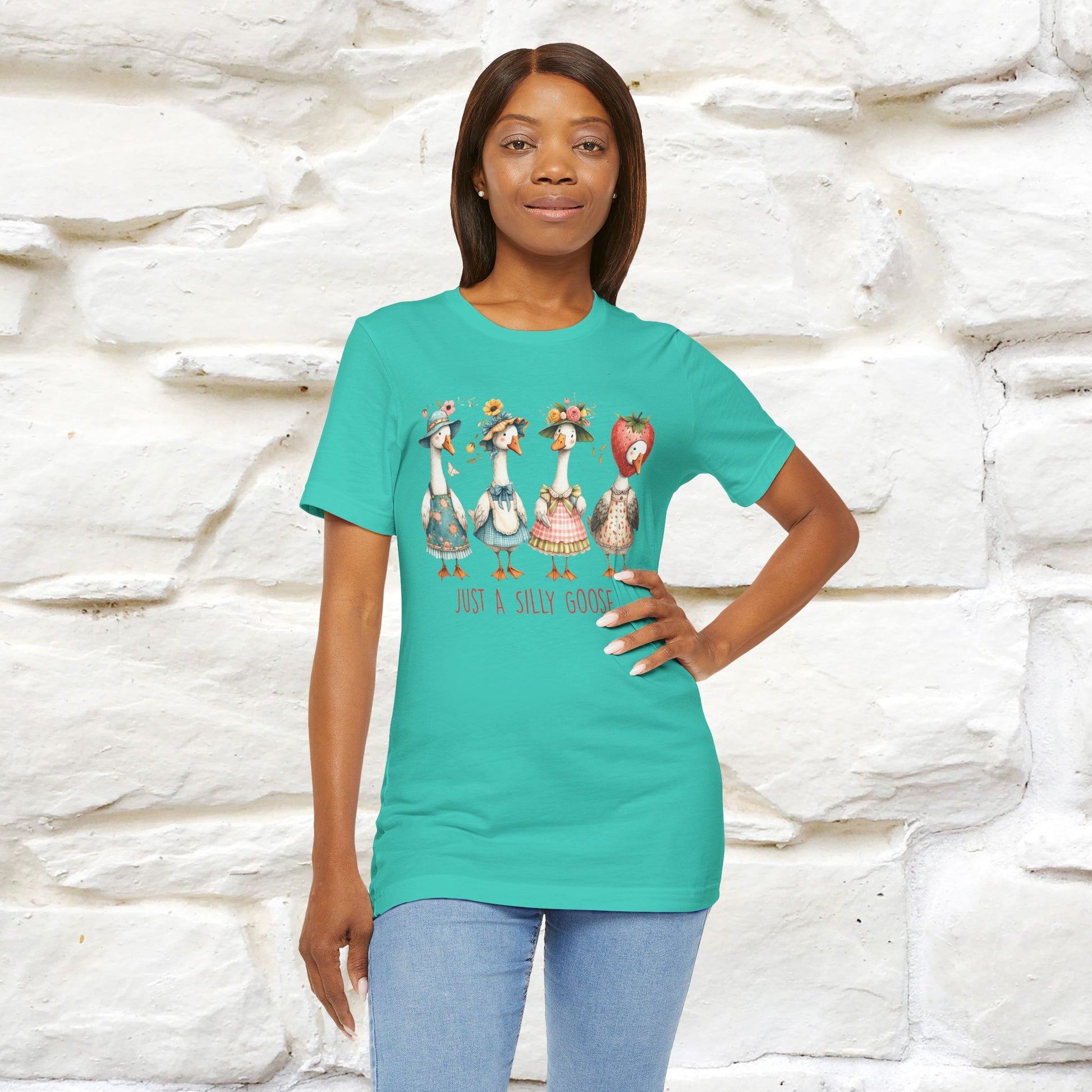 "Just A Silly Goose" Cute T-shirt |Nunu&Miao Studio - Nunu&Miao Studio