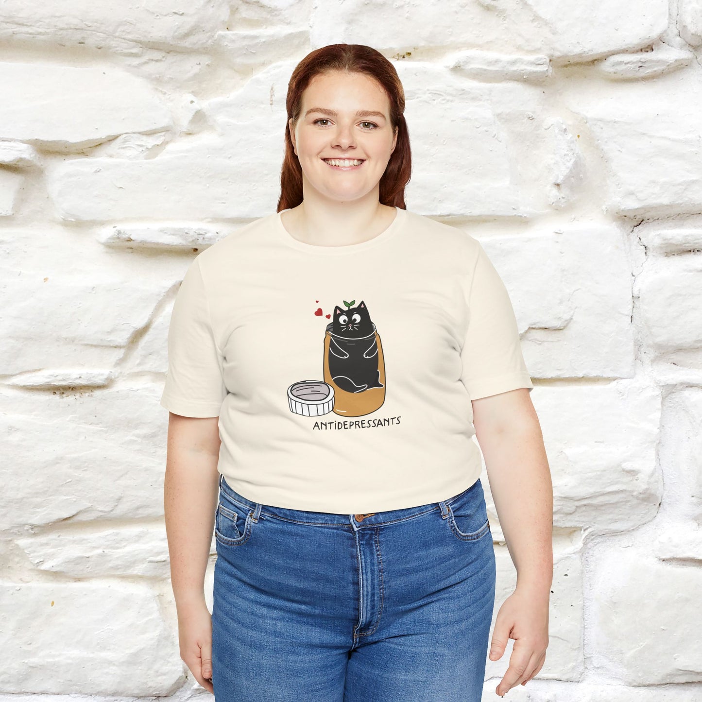 "Antidepressants" Cat T-Shirt | Front & Back Design | Nunu&Miao Studio - Nunu&Miao Studio