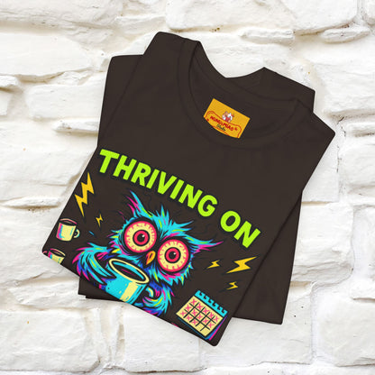 ''Thriving On Caffeine And Poor Choices''|  Sarcastic Cat T-Shirt | Nunu&Miao Studio