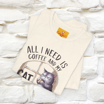 ''All I Need Is Coffee and My Cat, It's Too Peopley Outside''| Cat T-Shirt | Nunu&Miao Studio - Nunu&Miao Studio