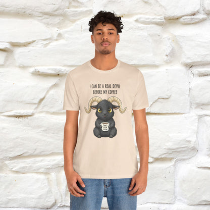 "I Can Be a Real Devil Before My Coffe" Funny T-shirt |Nunu&Miao Studio - Nunu&Miao Studio