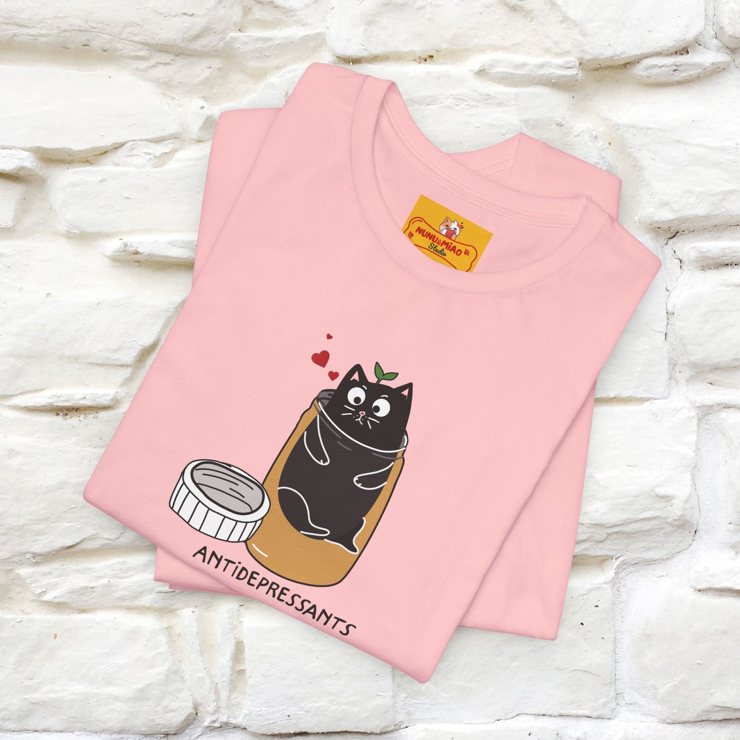 "Antidepressants" Cat T-Shirt | Front & Back Design | Nunu&Miao Studio - Nunu&Miao Studio