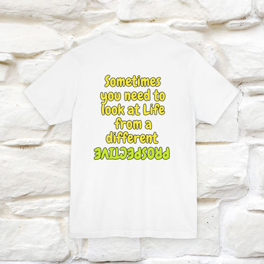 "Sometimes You Need to Look at Life from a Different Perspective" Cat T-Shirt | Front & Back Design | Nunu&Miao Studio