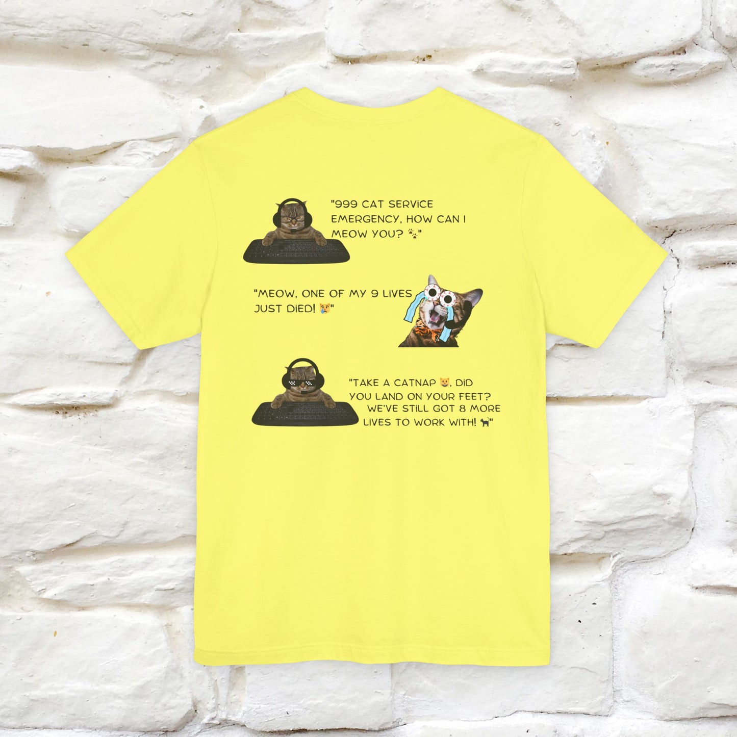 ''911 Emergency'' | Front & Back Design | Cat T-Shirt | Nunu&Miao Studio - Nunu&Miao Studio