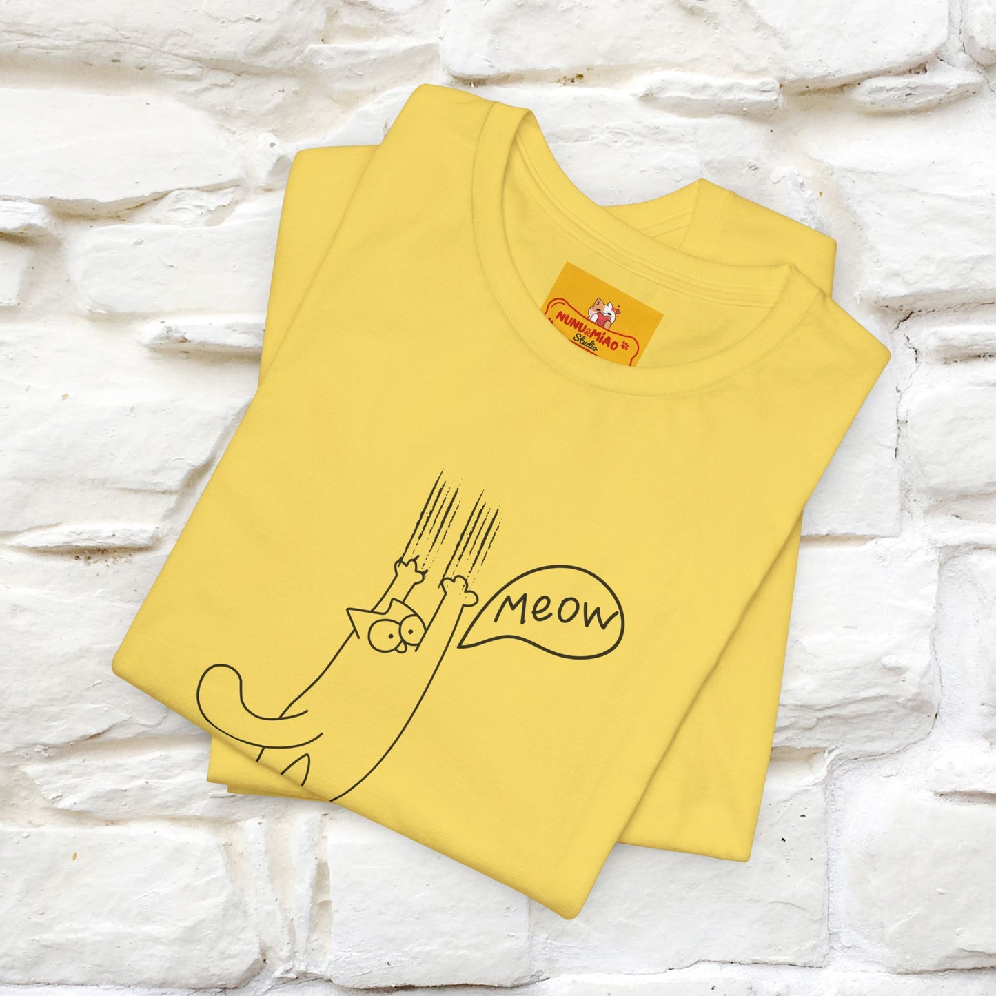 "Meow Meow Meow" Cat T-Shirt | Front & Back Design | Nunu&Miao Studio - Nunu&Miao Studio