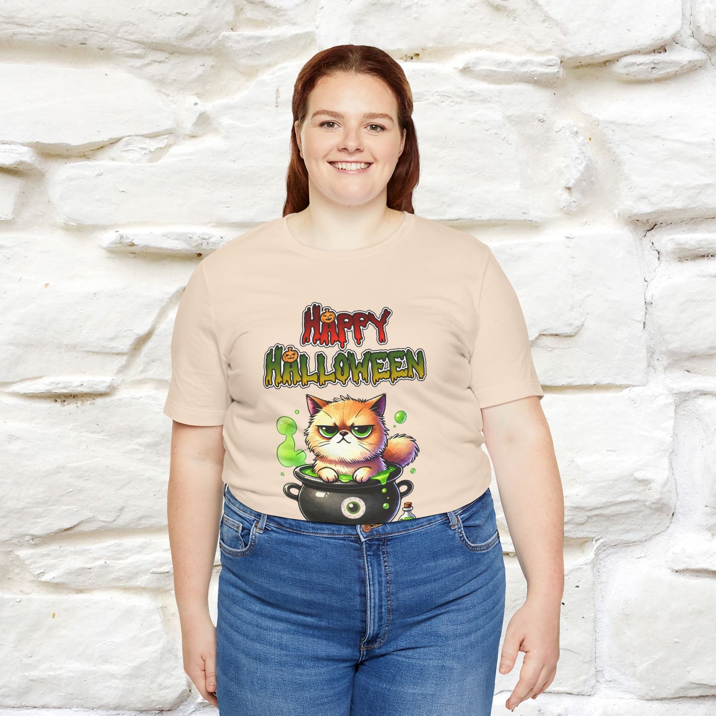 "Angry Cat Happy Halloween" Cat  T-shirt |Nunu&Miao Studio - Nunu&Miao Studio