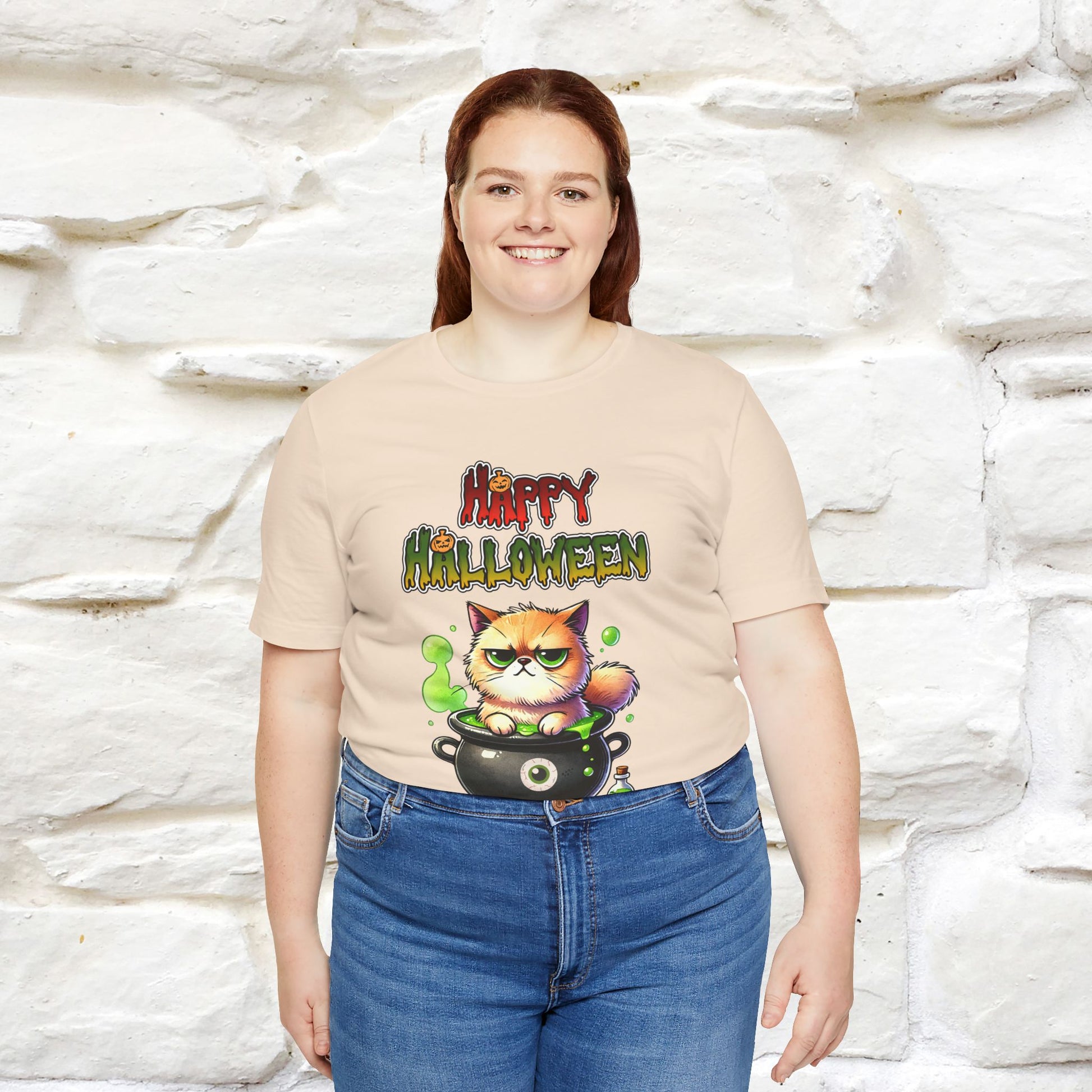 "Angry Cat Happy Halloween" Cat  T-shirt |Nunu&Miao Studio - Nunu&Miao Studio