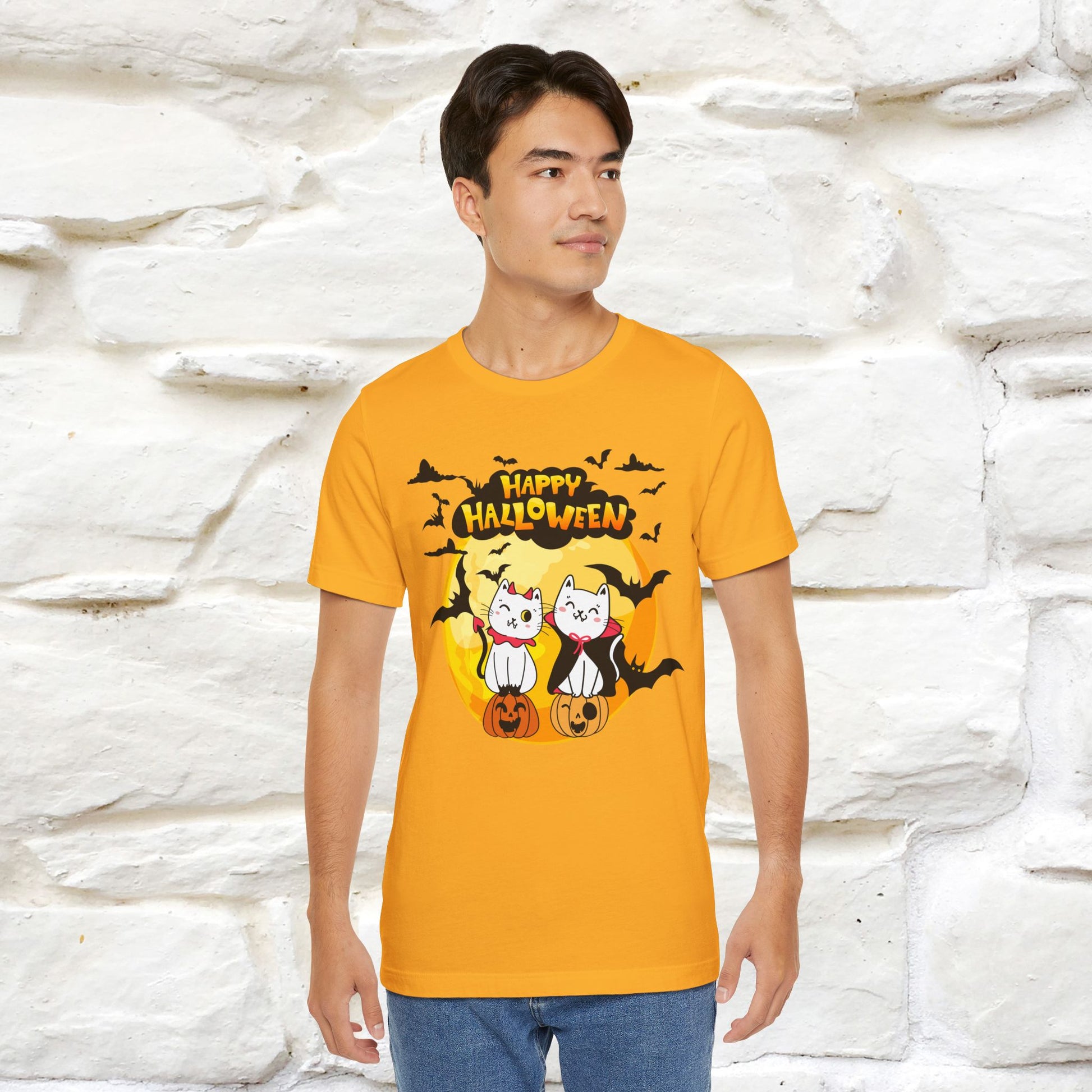 "Happy Halloween Cat Couple " Cat  T-shirt |Nunu&Miao Studio - Nunu&Miao Studio