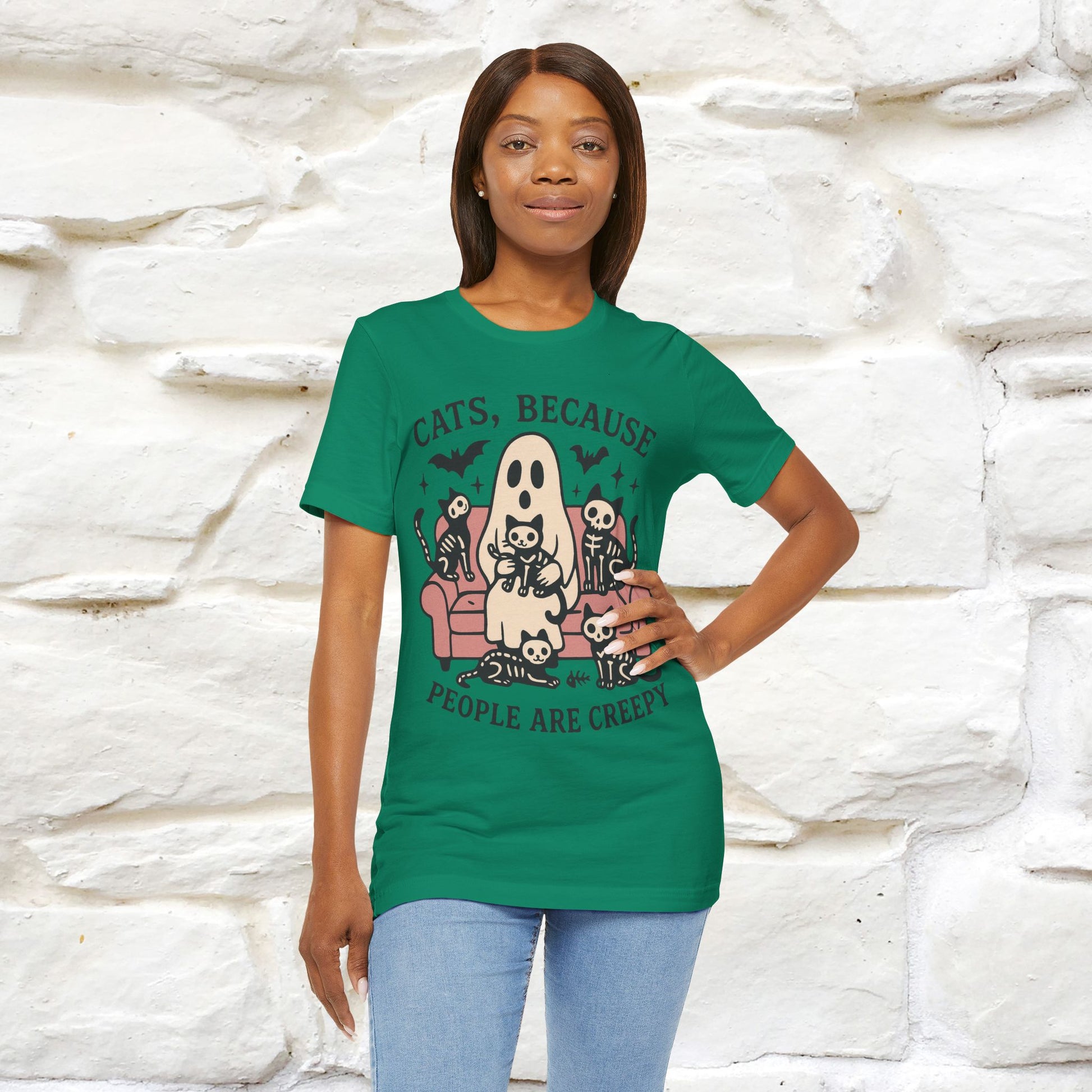 "Cat Because People Are Creepy" Halloween Cat T-shirt |Nunu&Miao Studio - Nunu&Miao Studio