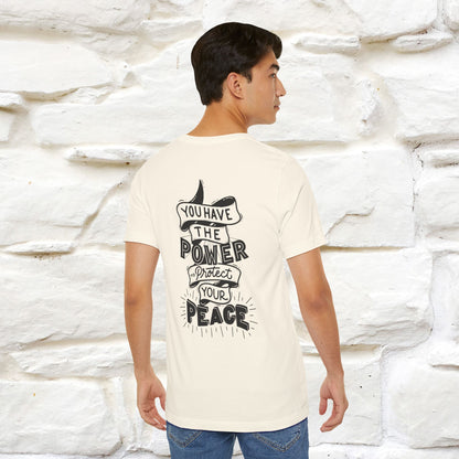 "You Have the Power to Protect Your Peace" Cat T-Shirt| Front & Back Design | Nunu&Miao Studio - Nunu&Miao Studio