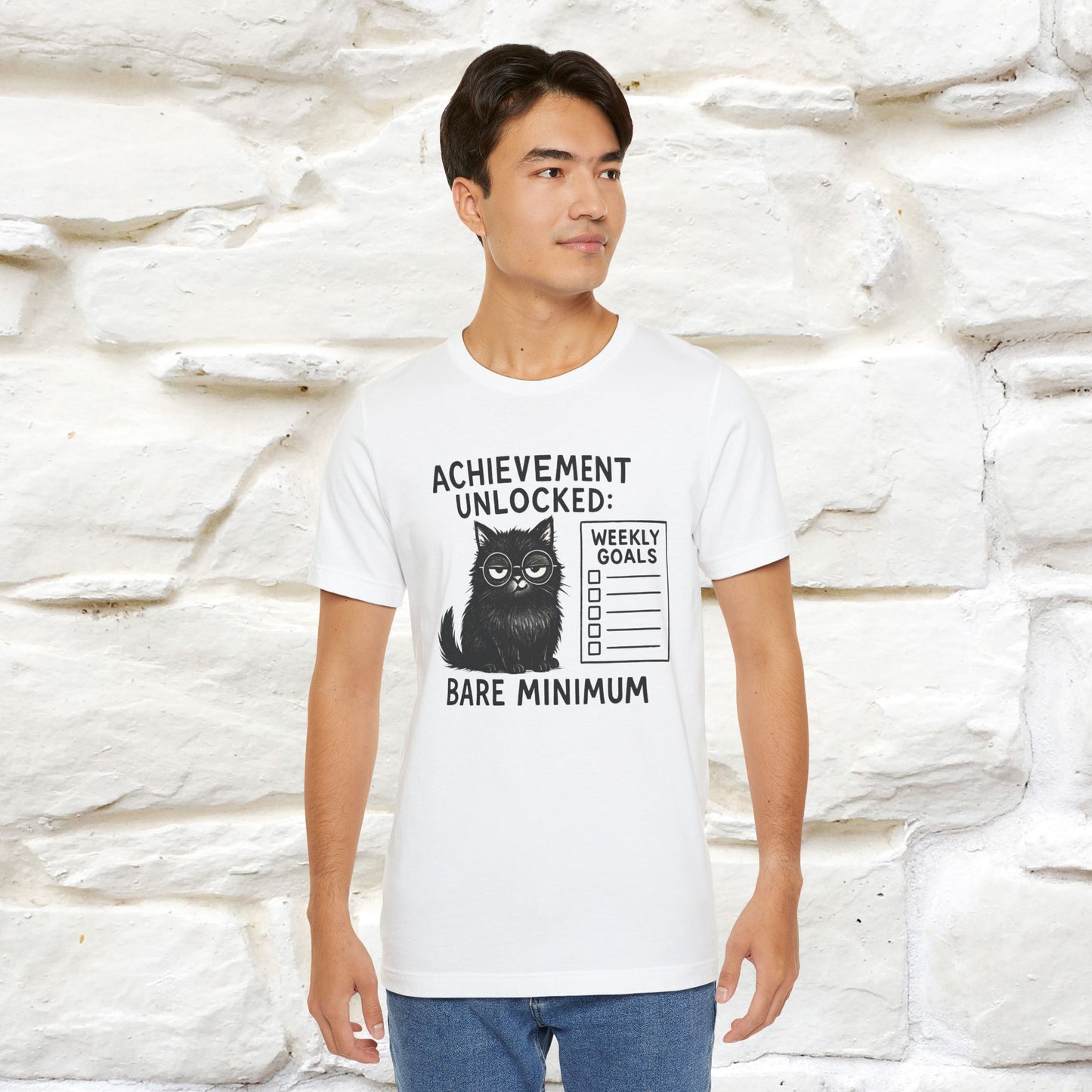 "Achievement Unlocked Bare Minimum." |Cat T-Shirt | Nunu&Miao Studio - Nunu&Miao Studio
