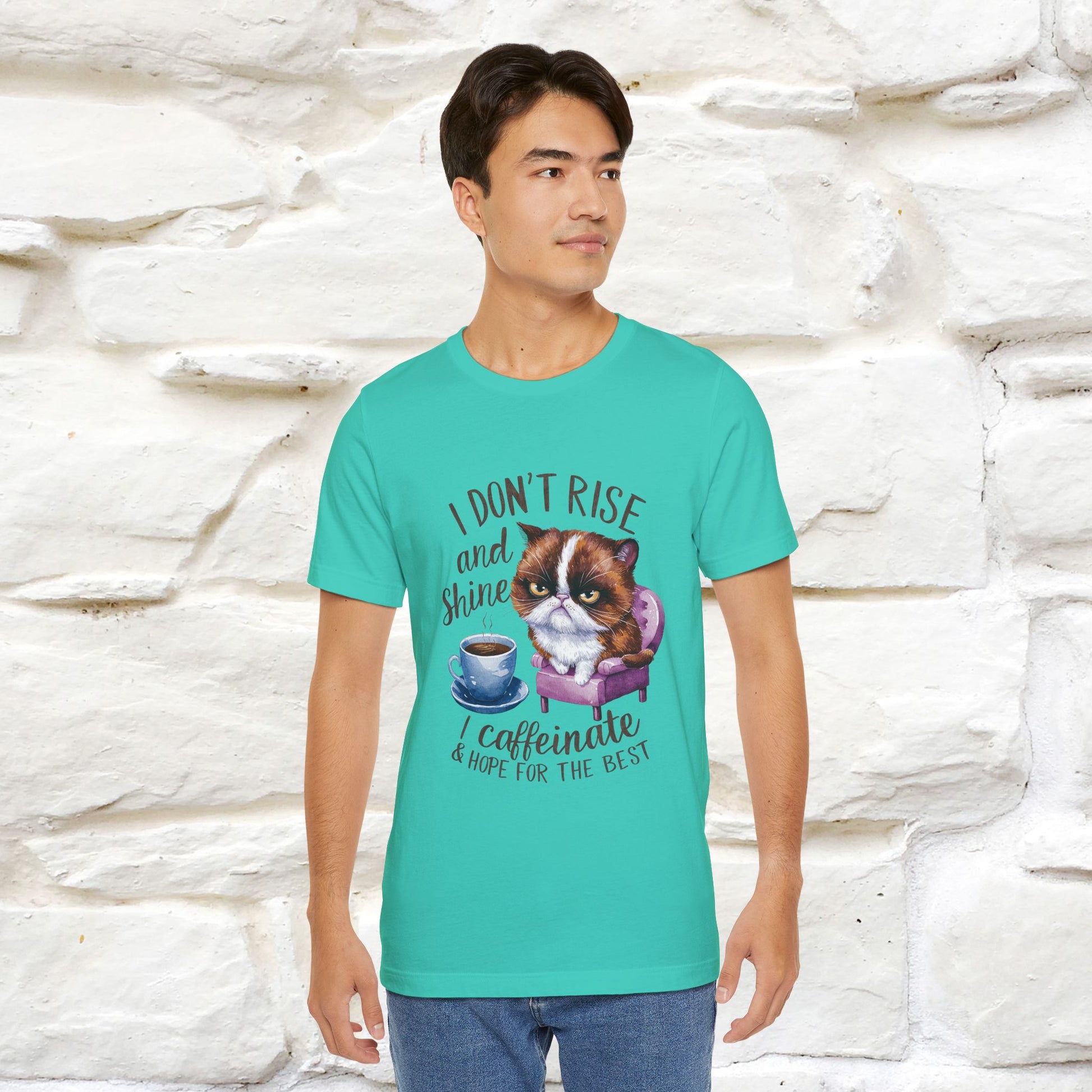 I Don’t Rise and Shine, I Caffeinate ....| Funny Cat T-Shirt| Nunu&Miao Studio - Nunu&Miao Studio