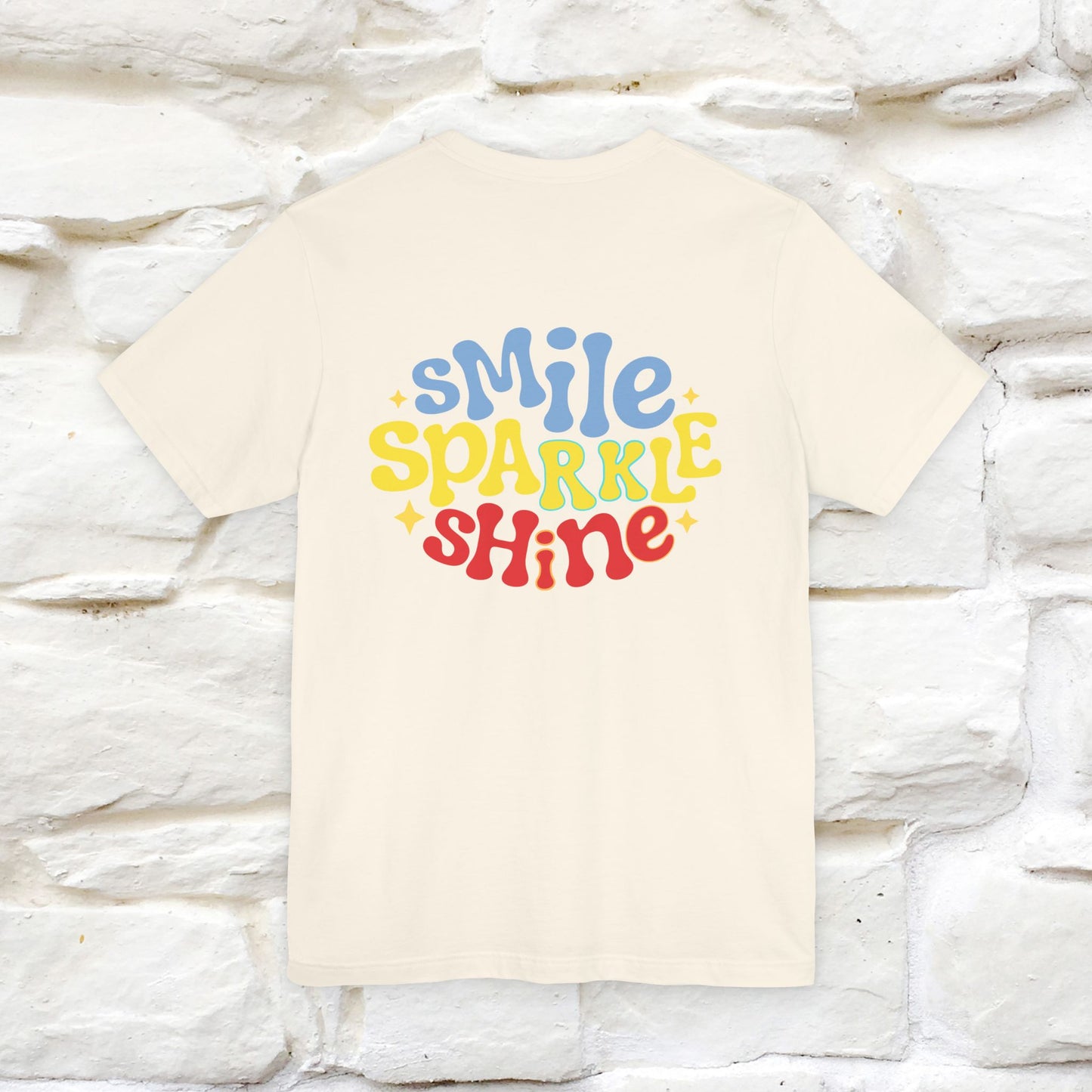 "Smile, Sparkle, Shine" Cat T-Shirt | Front & Back Design | Nunu&Miao Studio - Nunu&Miao Studio
