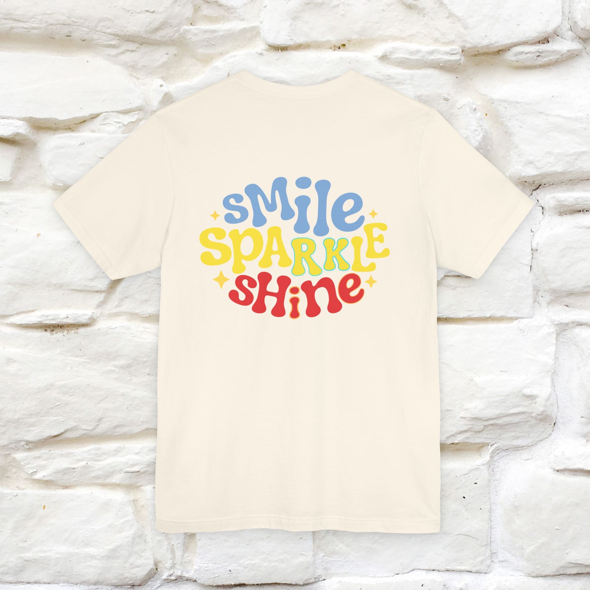 "Smile, Sparkle, Shine" Cat T-Shirt | Front & Back Design | Nunu&Miao Studio - Nunu&Miao Studio