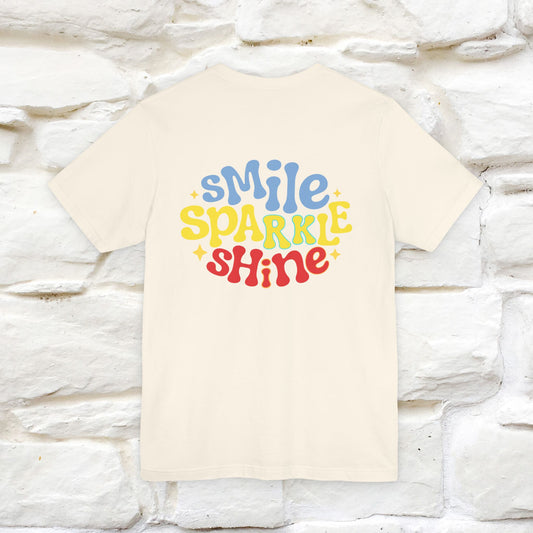 "Smile, Sparkle, Shine" Cat T-Shirt | Front & Back Design | Nunu&Miao Studio - Nunu&Miao Studio