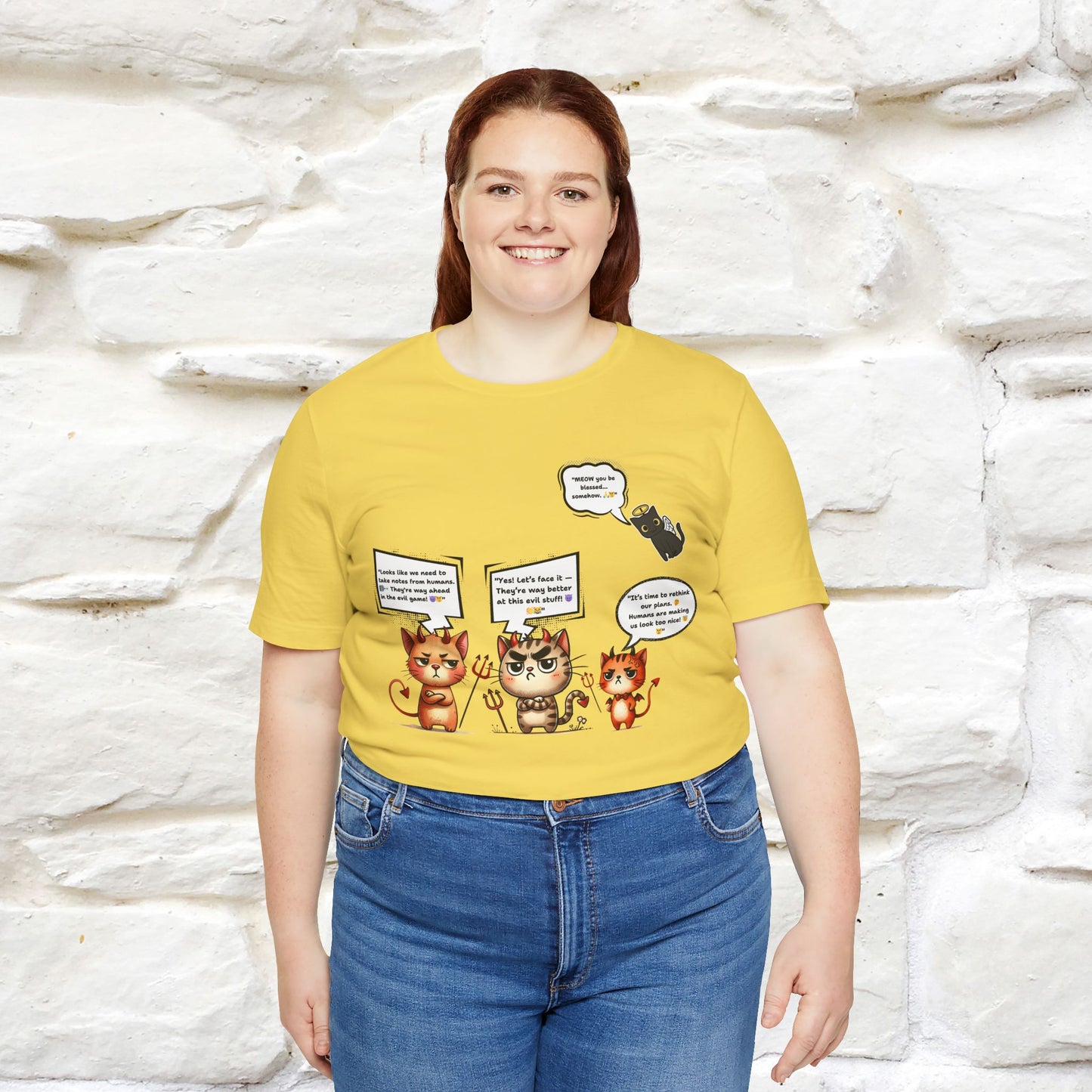 "Humans Are Way Ahead In The Evil Game! 😈😼" Cat  T-shirt |Nunu&Miao Studio - Nunu&Miao Studio