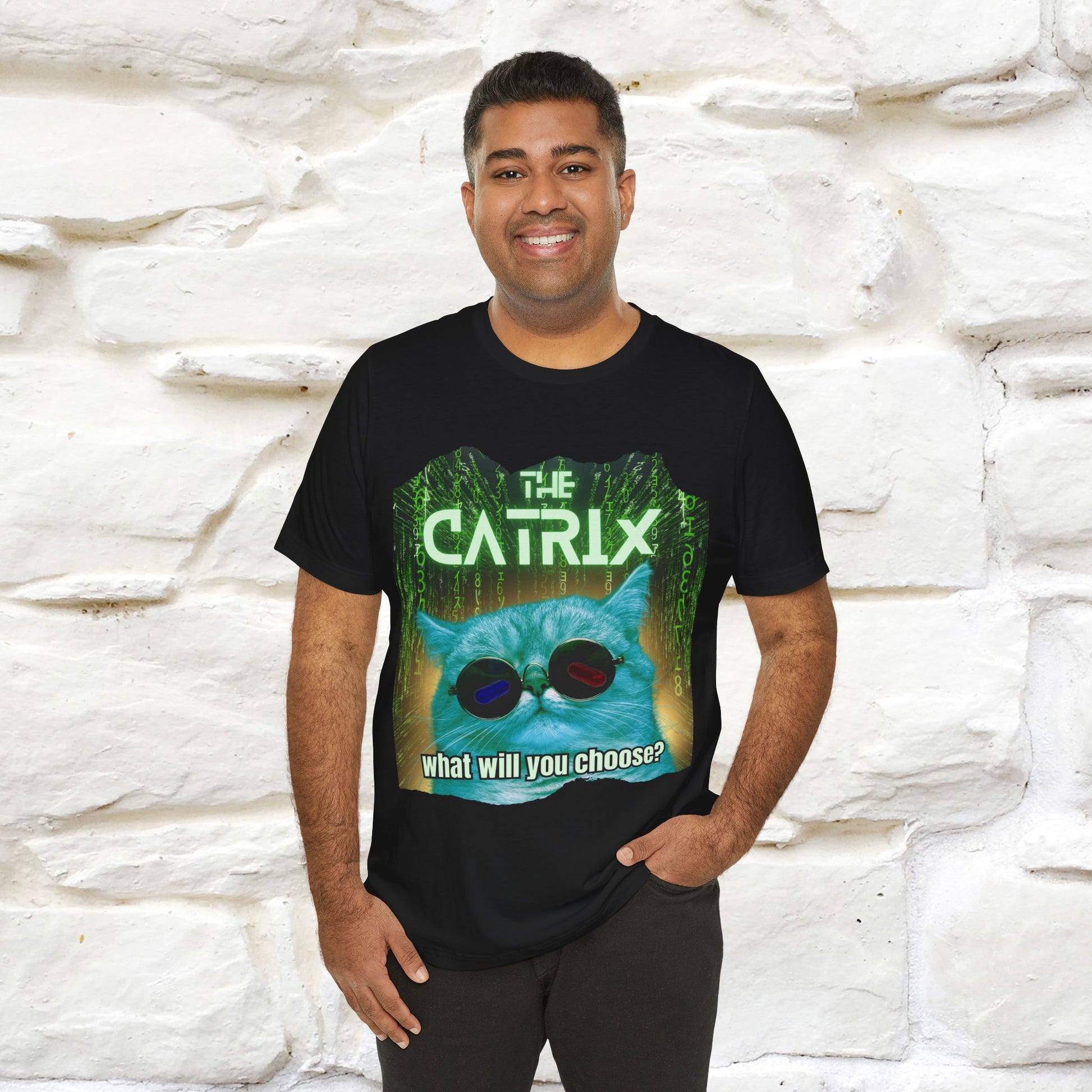 ''The Catrix: What Will You Choose?'' Cat T-Shirt | Nunu&Miao Studio - Nunu&Miao Studio