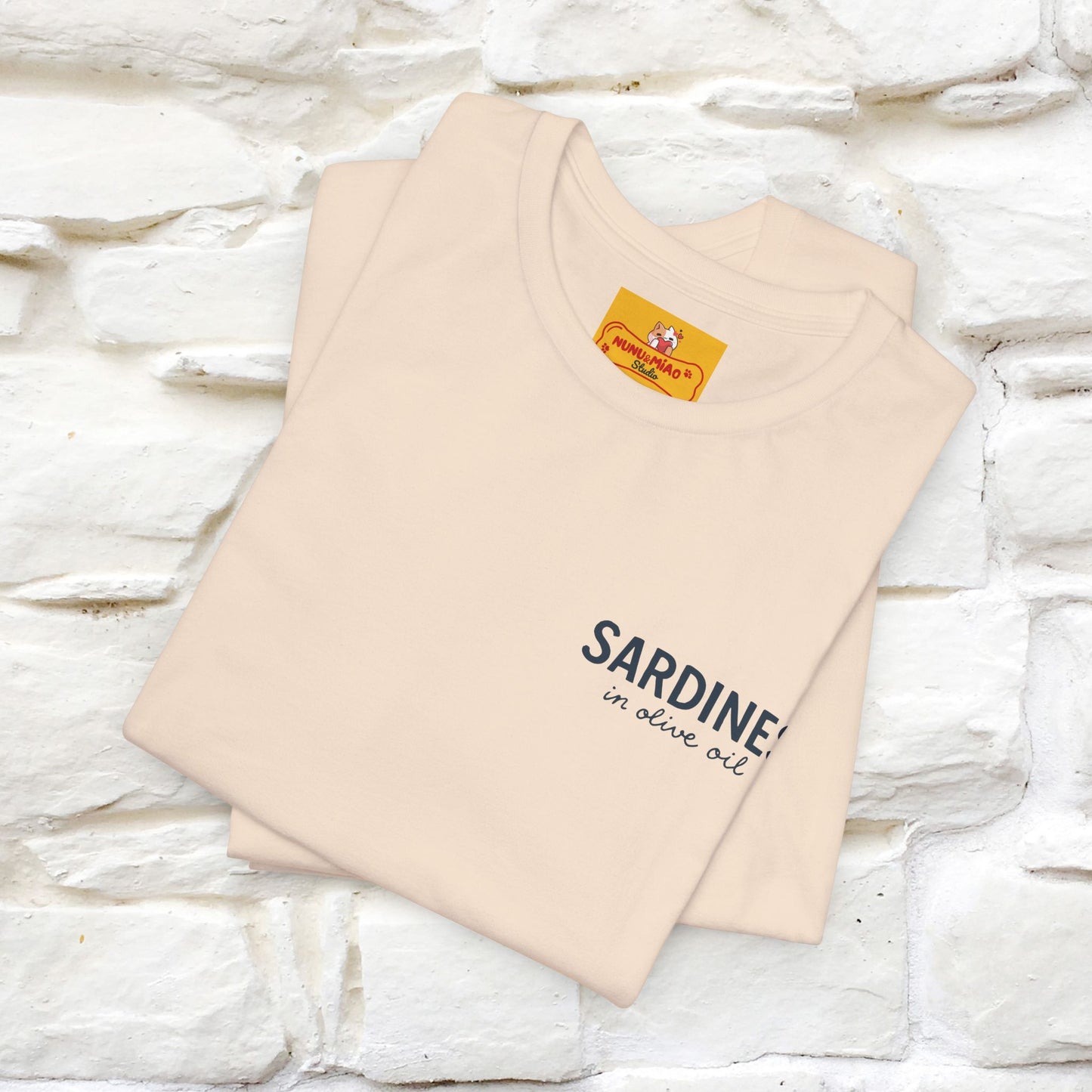 "Sardines In Olive Oil" Cute T-shirt | Front & Back Design|Nunu&Miao Studio - Nunu&Miao Studio