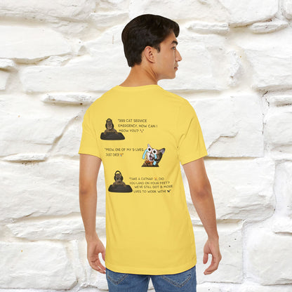 ''911 Emergency'' | Front & Back Design | Cat T-Shirt | Nunu&Miao Studio - Nunu&Miao Studio