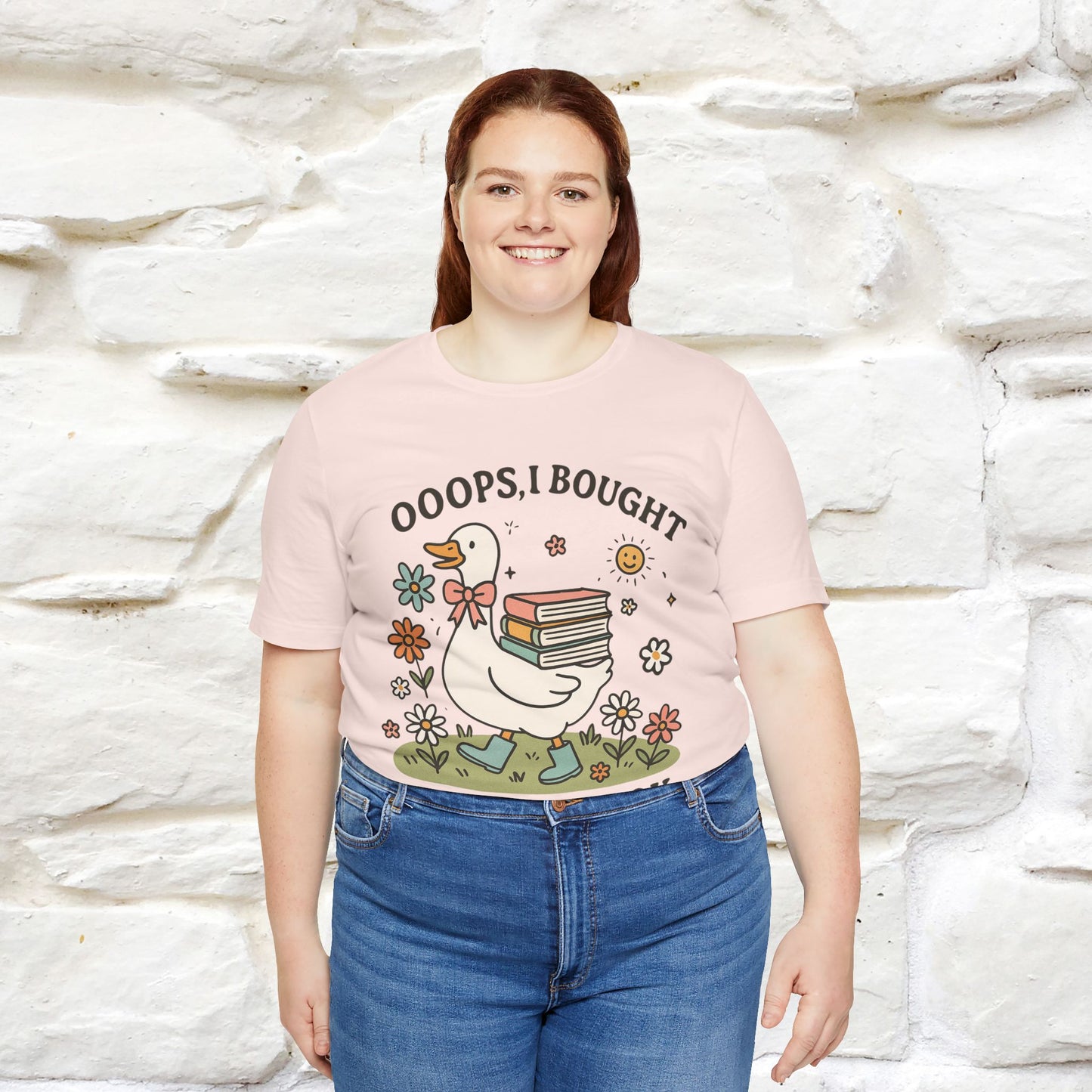 "Oooops I Bought Another Book" Funny Goose T-shirt |Nunu&Miao Studio - Nunu&Miao Studio