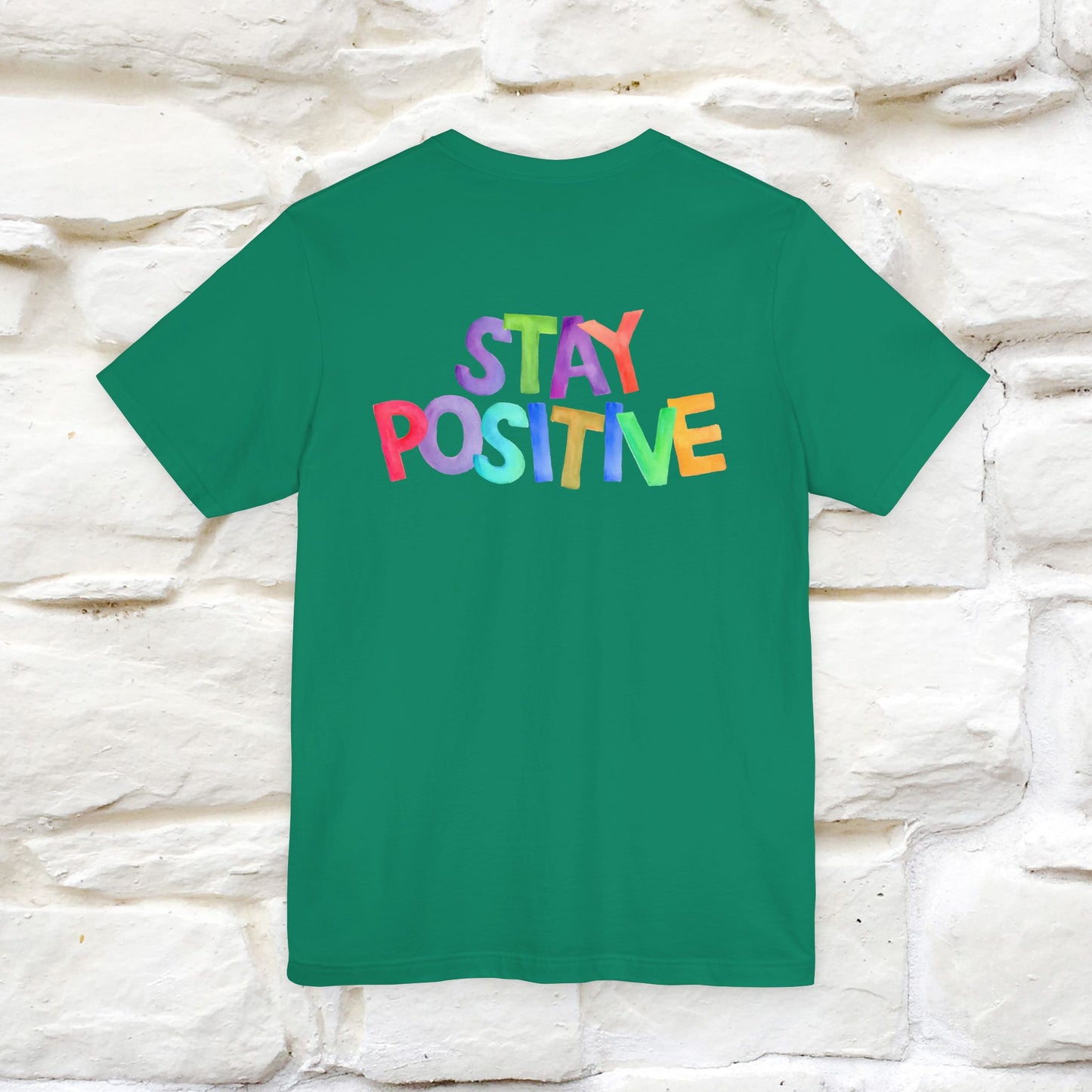 "Stay Positive'' Cat T-Shirt | Front & Back Design | Nunu&Miao Studio - Nunu&Miao Studio