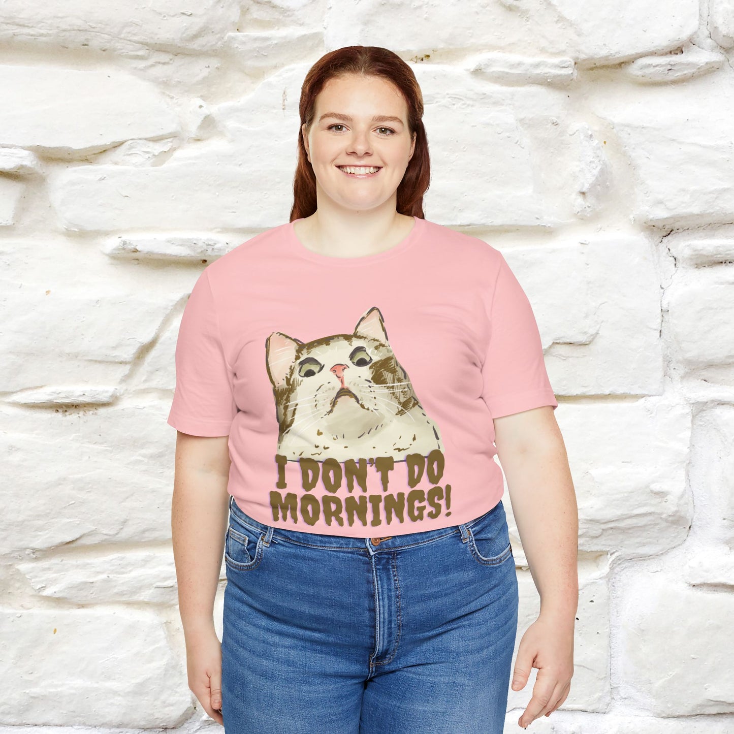 ''I Don't Do Mornings''  Cat T-shirt | Cat T-Shirt | Nunu&Miao Studio - Nunu&Miao Studio