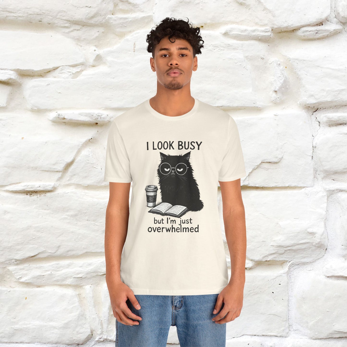 "I Look Busy But I'm Just Overwhelmed" |Cat T-Shirt | Nunu&Miao Studio - Nunu&Miao Studio